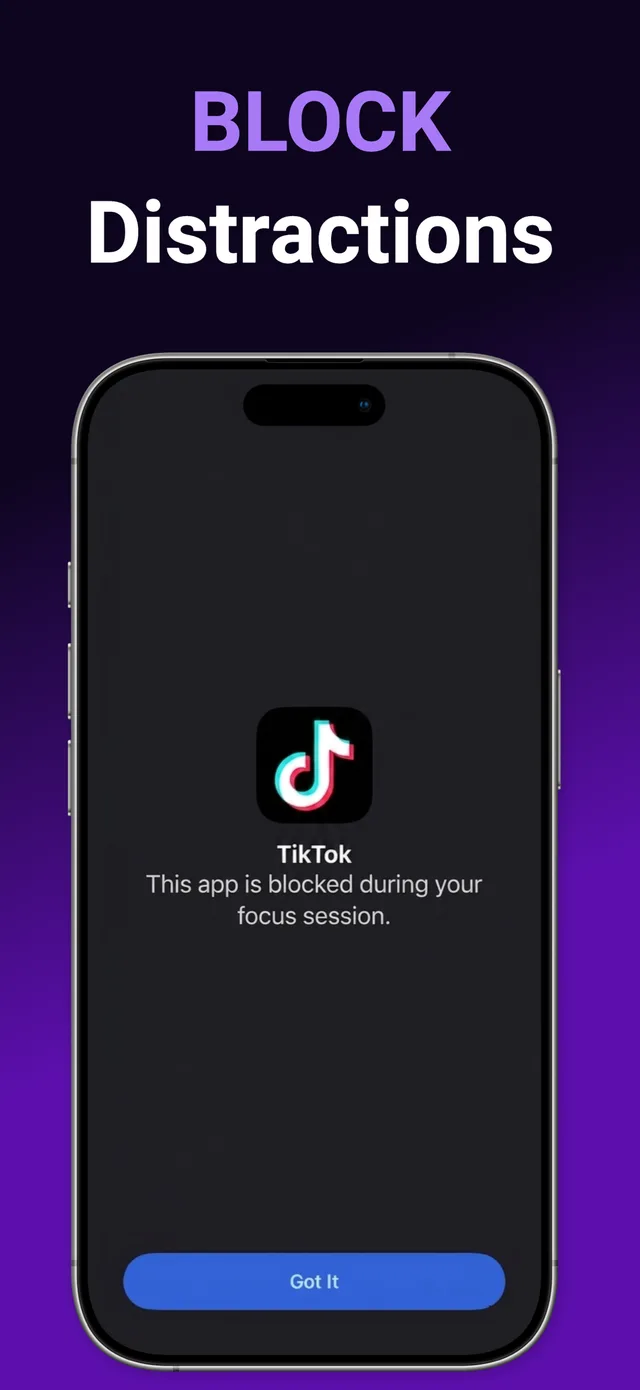 TikTok gesperrt während einer SupaFocus-Fokus-Session