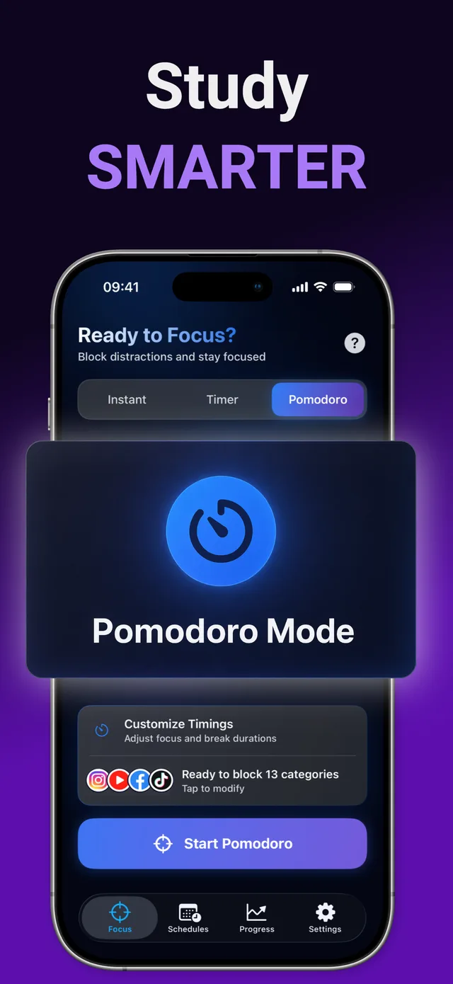 Pomodoro-Modus in SupaFocus für smarteres Lernen